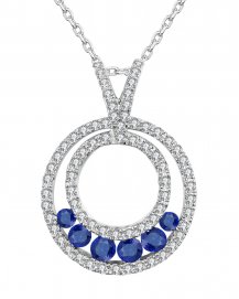 ROUND COLORED STONE DIAMOND PENDANT (TP1362)
